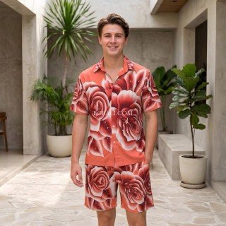 Men Shirt for Summer Rayon Hand Painted